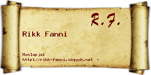 Rikk Fanni névjegykártya