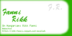 fanni rikk business card